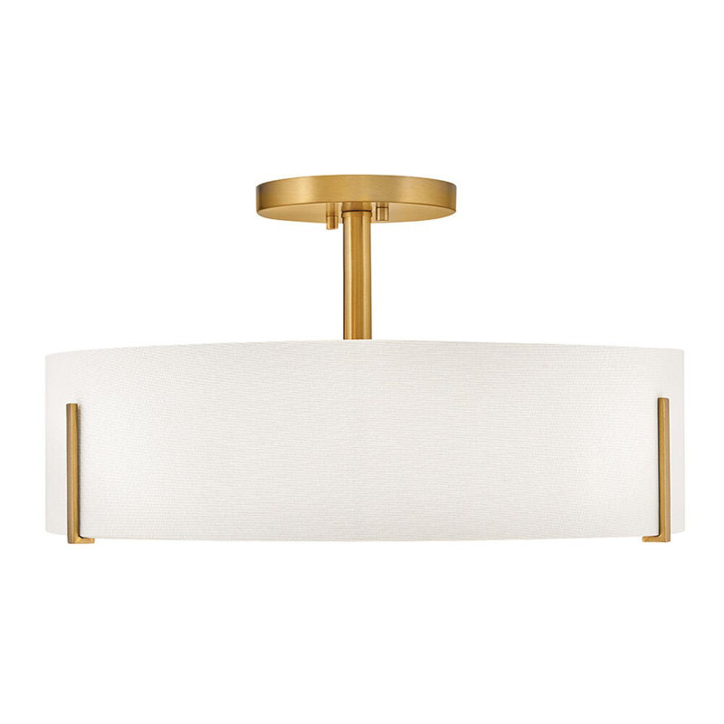 Hinkley Halle Semi Flush Mount, Lacquered Brass