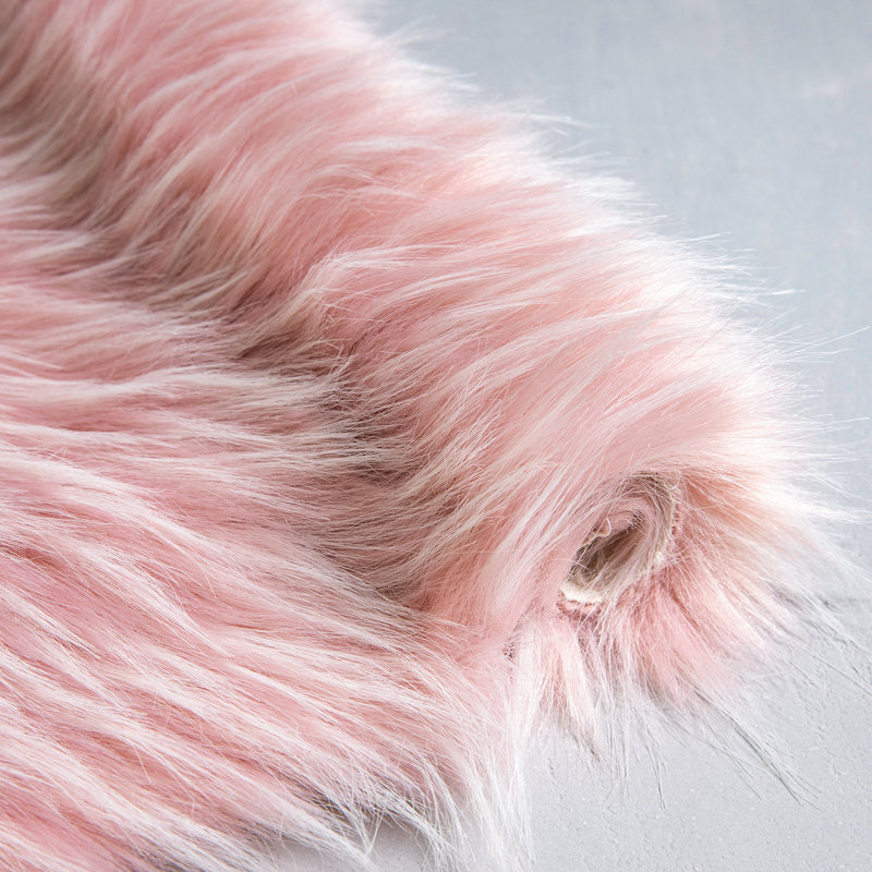 Tapis moelleux en fausse fourrure, lavable à la machine, Rond 3 pi