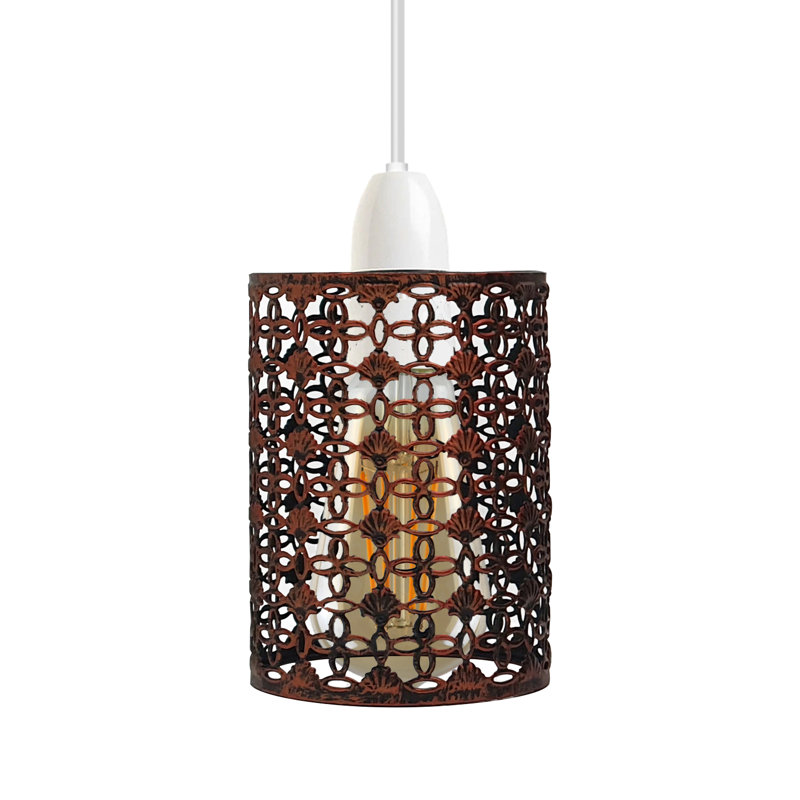 Hallenbeck Metal Drum Lamp Shade ( Screw On ), Rustic Red