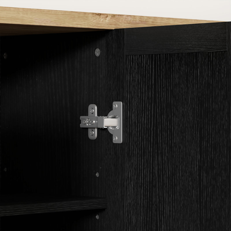 Buffet moderne avec tablettes réglables noir