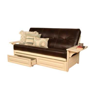 Stratford Full / Double 82'' Faux Leather Futon And Mattress