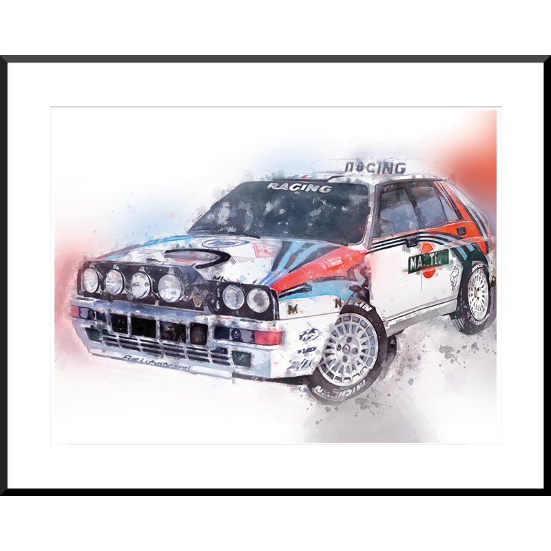 Rally Car - Single Picture Frame Print on Wood