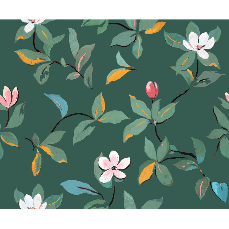Paule Marrot Floral Wallpaper Double Roll, Evergreen