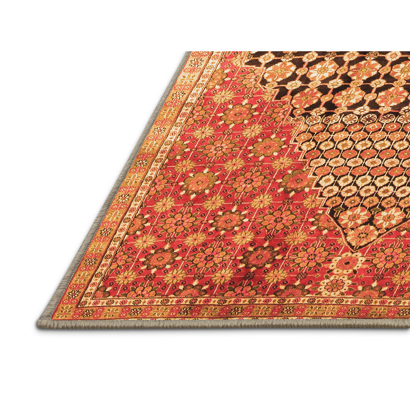 Tapis oriental en chenille / polyester tissé à la machine Malania, Rectangle 3 pi x 5 pi