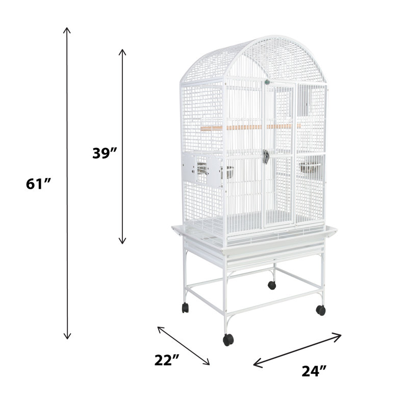 Cage à dôme blanche 24 x 22 par A&E, H 61 po x L 24 po x l 22 po, Blanc pur