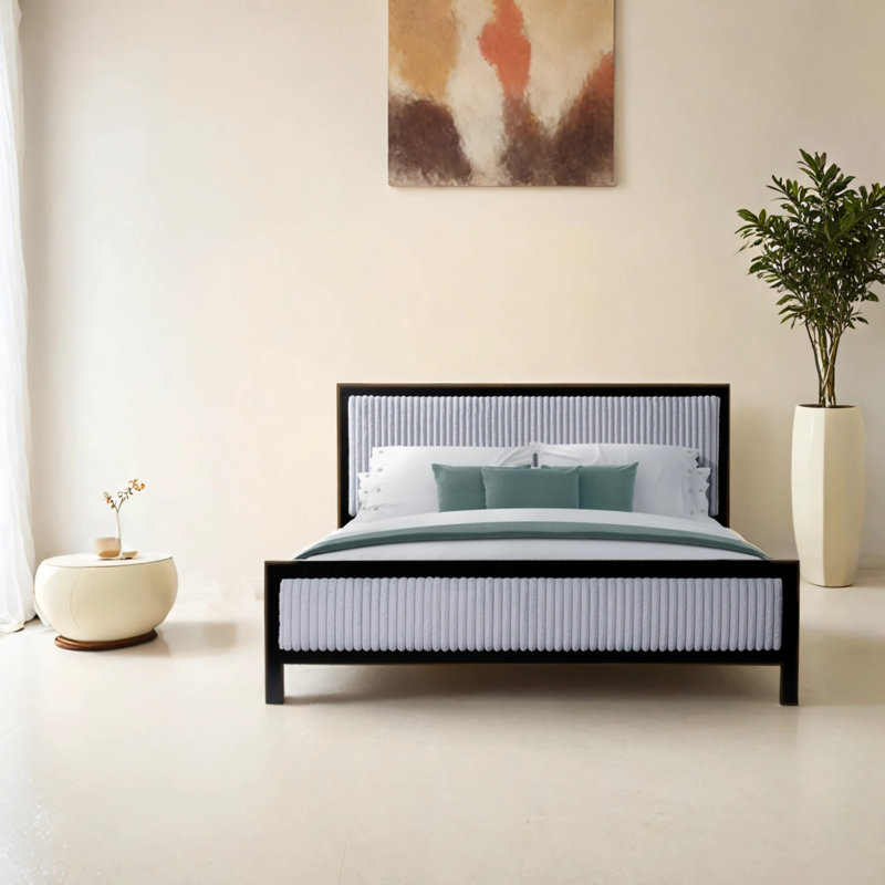 King-size Upholstered Bed With Soft, Fluffy Headboard, King