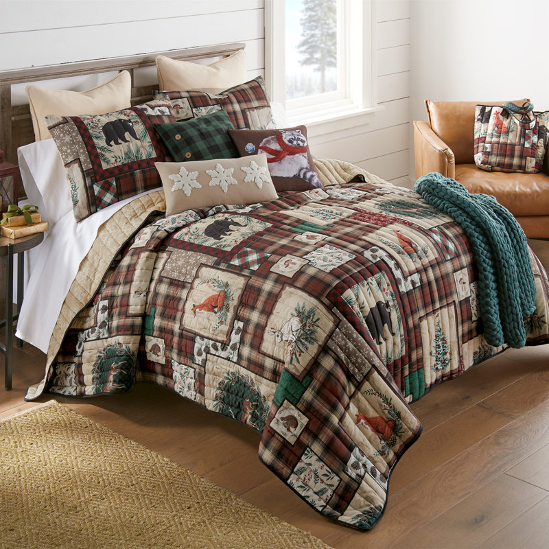 Ensemble de courtepointe Clotilde, Courtepointe pour lit simple + 1 taie décorative 