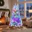 Arbre de Noël éclairé 6 pi avec 11 modes d'éclairage, arbre de Noël pour l'intérieur et l'extérieur