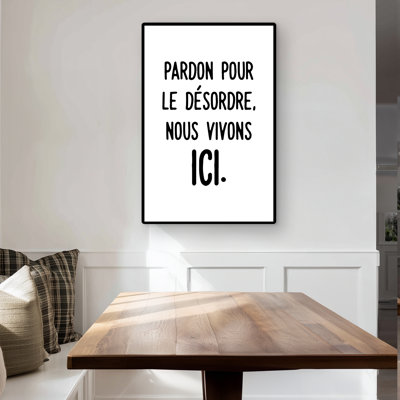 Pardon pour le désordre Metal Print | Bedroom Home Decor