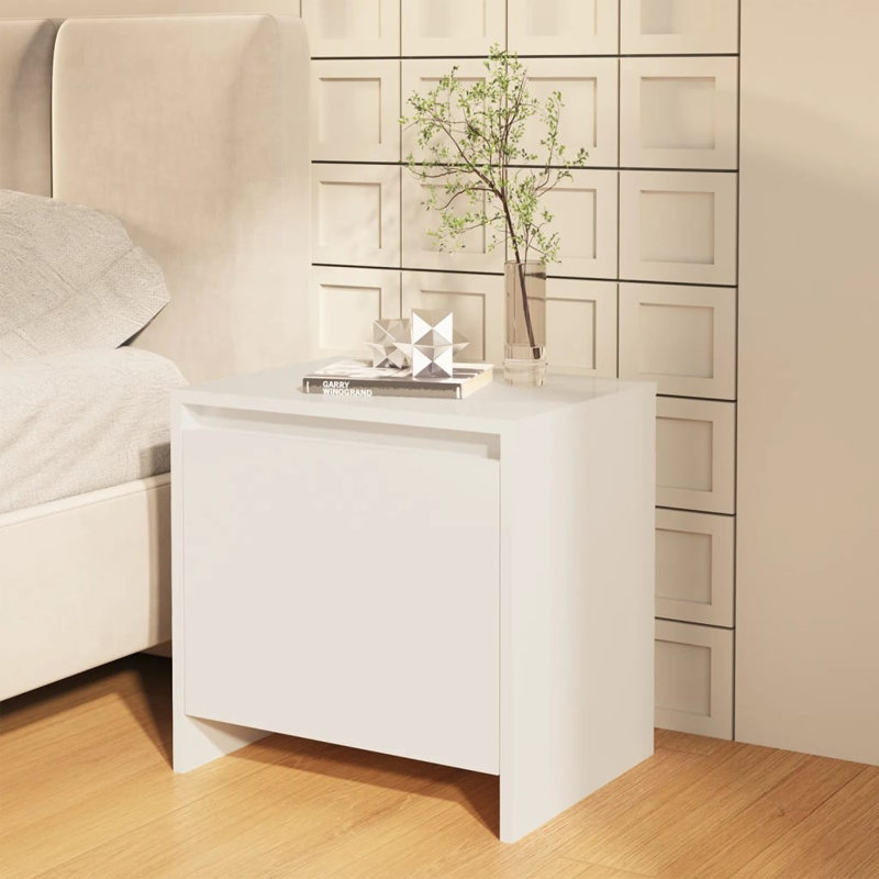 Morden 45cm W Manufactured Wood Bedside Table, Individual, Concrete Grey