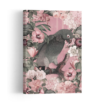 Vintage Floral Parrot Abstract Bird Animal Flower Wall Art Print by Andrea Haase - Print