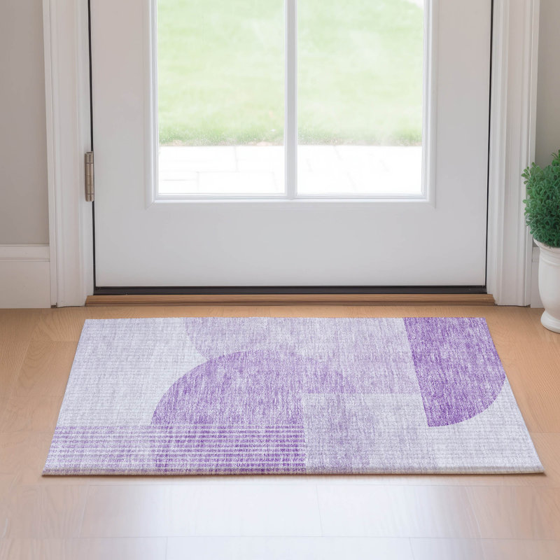Premium Machine Washable Prisco Purple Rug, Rectangle 1'8" x 2'6"