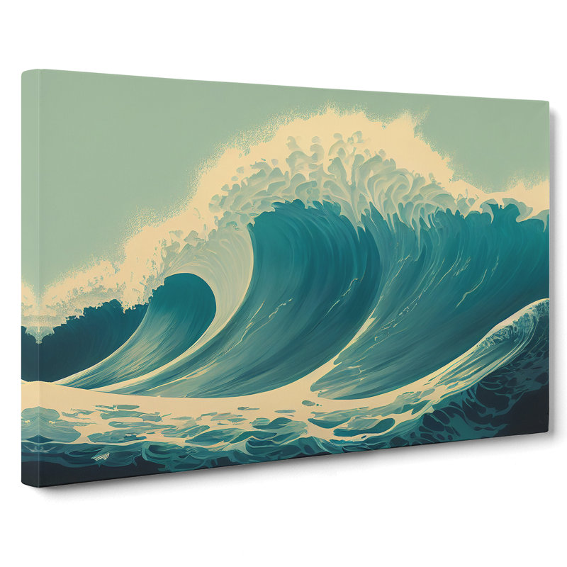 Awesome Ocean Wave - Wrapped Canvas Print, 40cm H x 60cm W x 3cm D