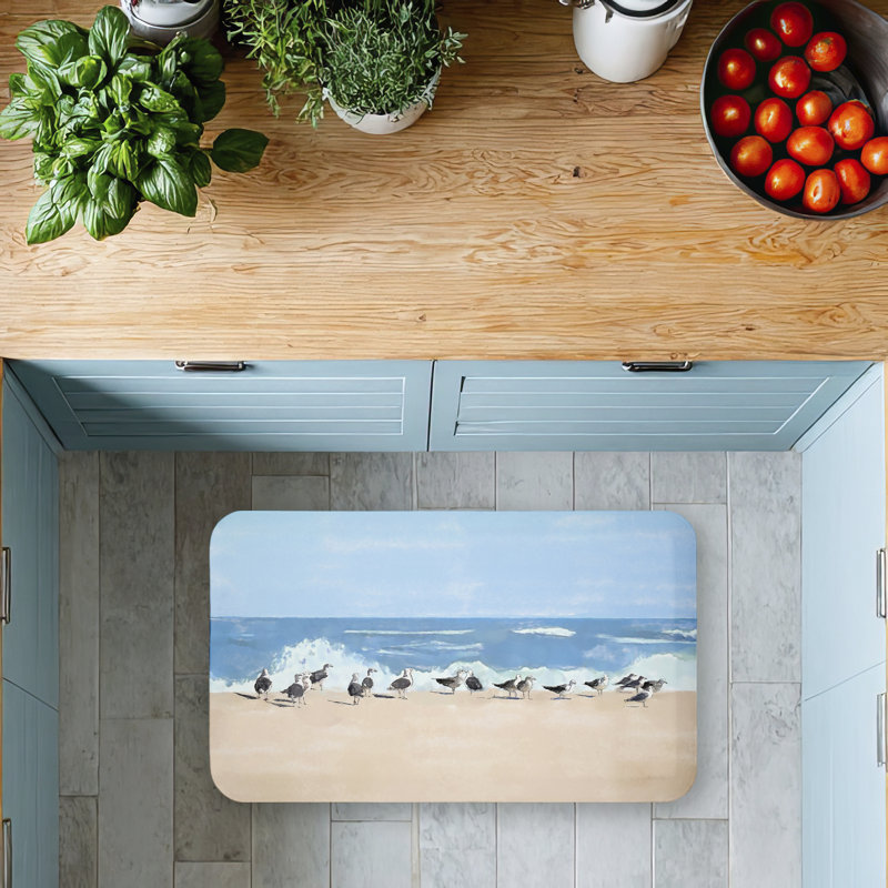 Tapis antidérapant Sunny Beach Day Birds, par Jeff Pica, 30 po x 18 po, Sunny Beach Day Birds