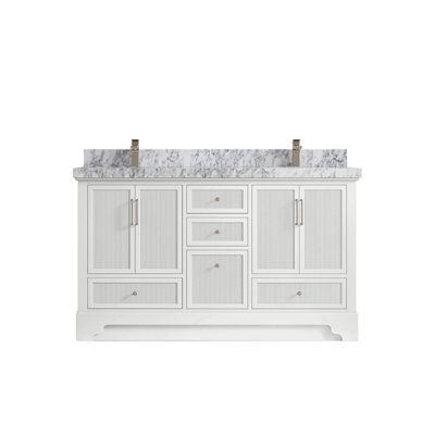 Ensemble de meuble-lavabo double 60 po avec plateau Alys
