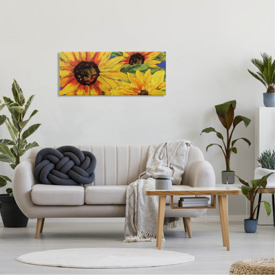 Trio de tournesols modernes jaunes par estampe numérique par Erica Christopher