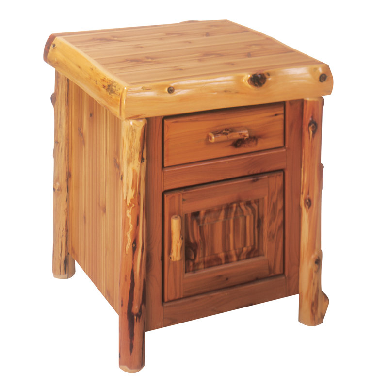 Cedar End Table with Storage