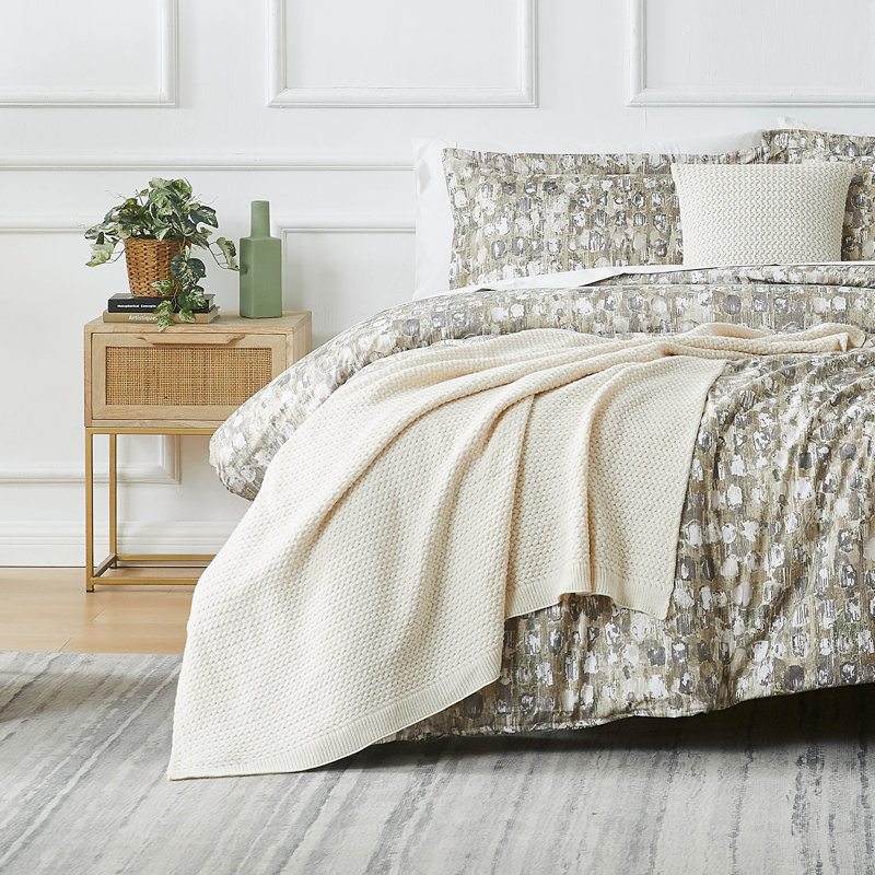 Ensemble de literie pour grand lit Rhume, Édredon de grand lit + 4 pièces additionnelles, Abstrait gris