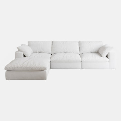 Cloud Modular Sectional Sofa With Storage Ottoman 120Inch Down Filled Comfort L Shaped Sofa Couch For Living Room 3Seater 1 Ottoman Cloud Modular Sectional Sofa With Storage Ottoman 120Inch Down Filled Comfort L Shaped Sofa Couch For Living Room 3Seater 1 Ottoman