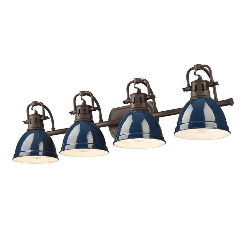 Brynnan 4-Light Bath Vanity, Matte Navy, Rubbed Bronze