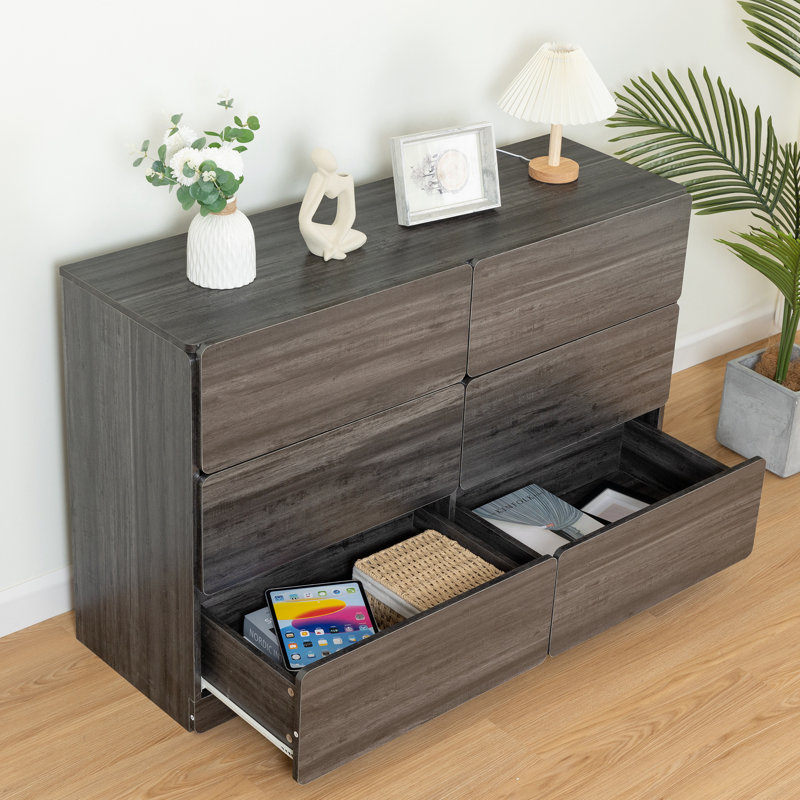 Marrietta 45.24'' W 6 - Drawer Dresser, Gray