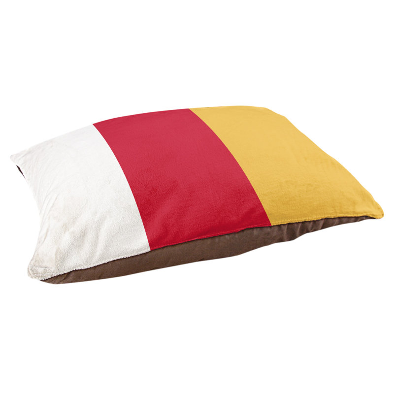 Oreiller Syracuse, Grand (l 40 po x P 30 po x H 6,5 po), Milieu rouge / jaune