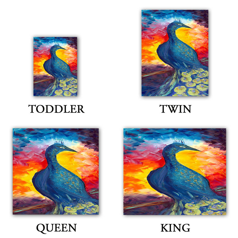 Ensemble de housse de couette peacock, 1 housse de couette grand + 2 taies standards