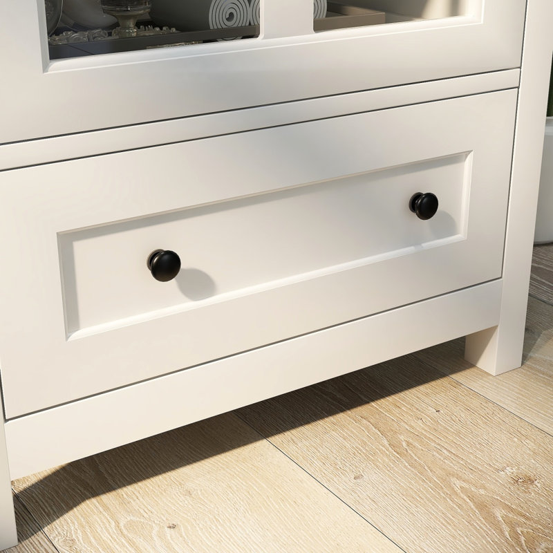 Armoire de rangement à porte simple en verre avec poignée unique