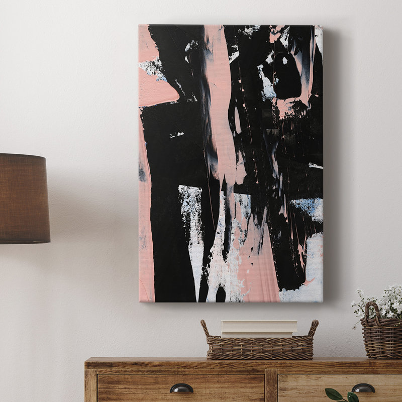 Black & Blush I - Gallery Cavas sur mesure, H 36 po x l 24 po