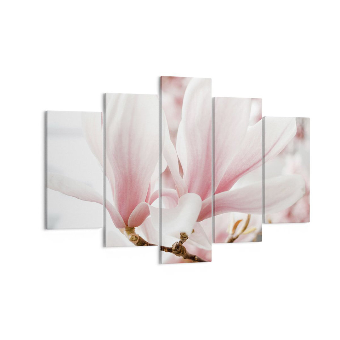 5-tlg. Leinwandbilder-Set Twig Magnolia Flower