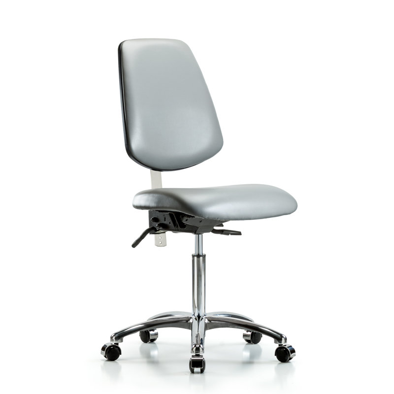 Chaise de travail en vinyle Kymone, Argent