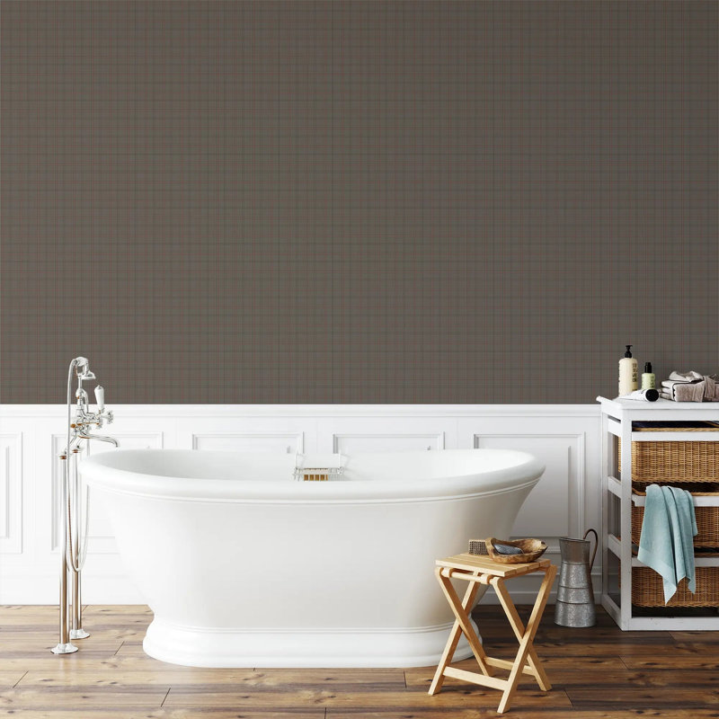 Petit Tideway, Brick, Faux Grasscloth