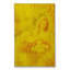 Tapis jaune tissé à motif floral lavable Mosso-603490949