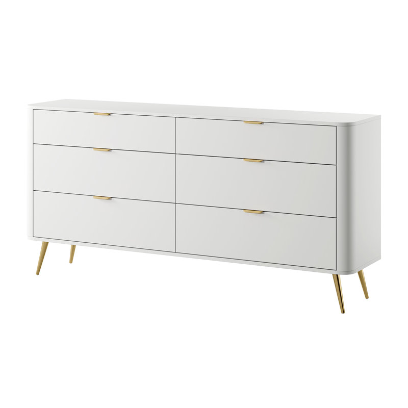 Babbett 172 cm W Chest of 6 Drawers, White