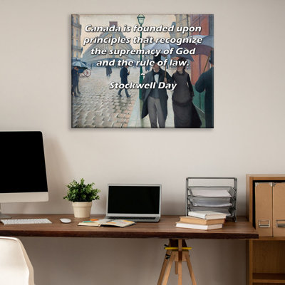 ArtsyQuotes Gallery Wrapped Canvas By Stockwell Day: "Canada is founded upon principles that recognize the supremacy of God and the rule of law."