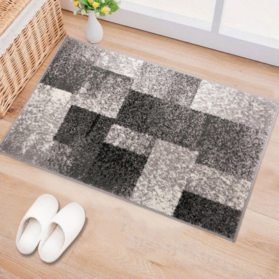 Damarus Geometric Gray/Ivory/Black Area Rug
