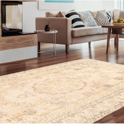 Danuel One-of-a-Kind 4'11" X 8'8" 2000s Wool Area Rug in Light Khaki
