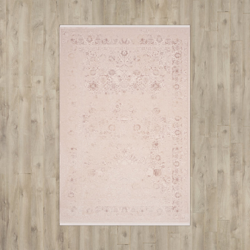 tapis rosé area Elodie, Rectangulaire 6 pi 7 po x 9 pi 2 po