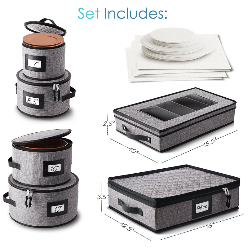 6-Piece Hard Shell Dinnerware Storage Set