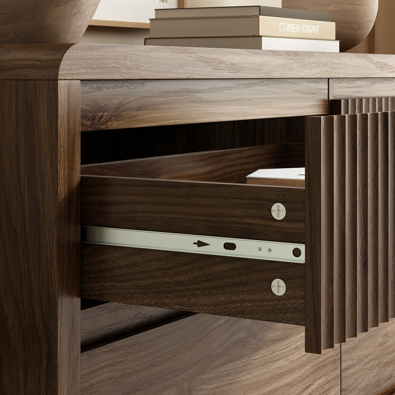 Commode cannelée à 7 tiroirs pour chambre à coucher, commode de chambre à coucher de l 50 po, rangement pour commode haute moderne,