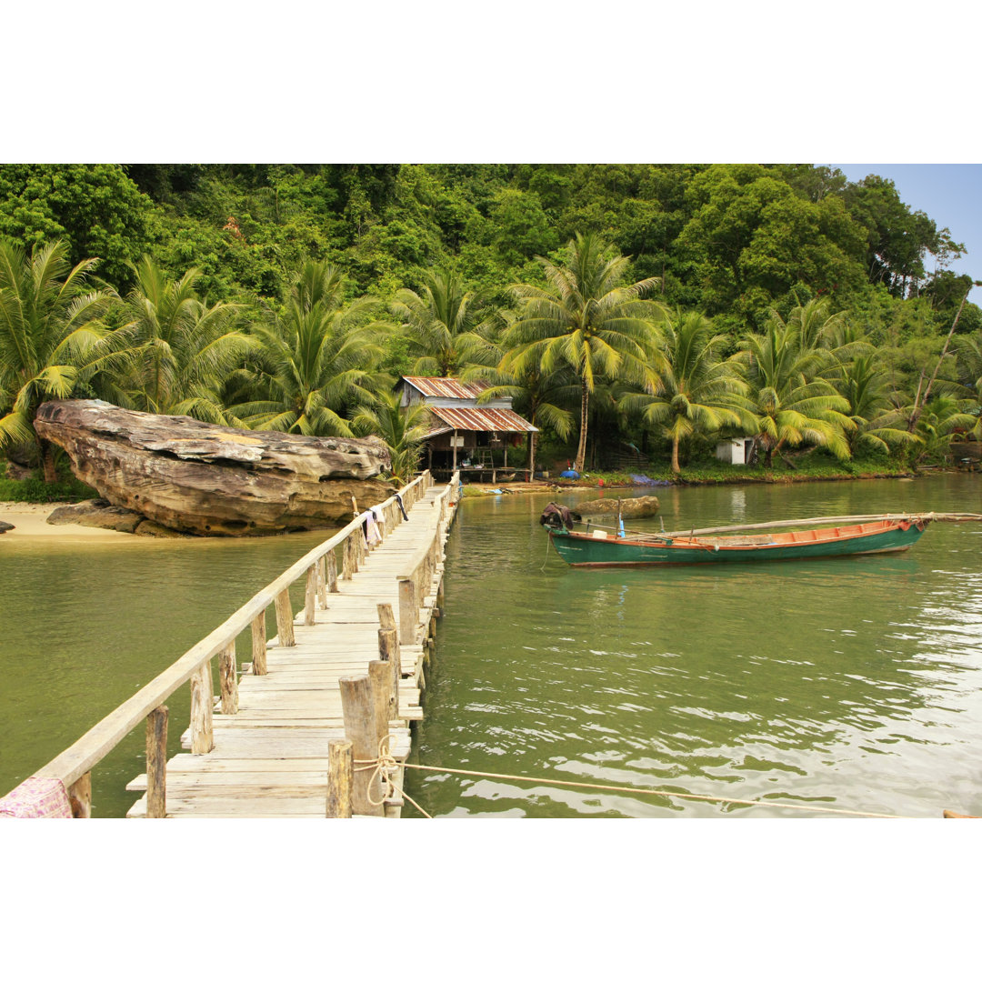 Wooden Jetty At Local Village von Wooden Jetty At Local Village - Leinwanddrucke