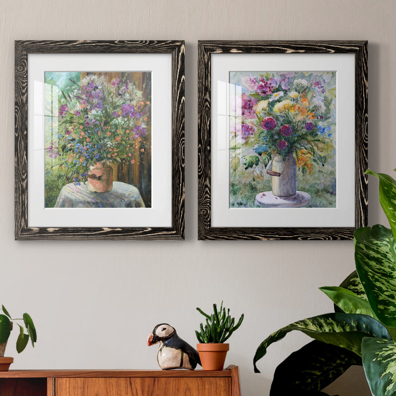 Farmhouse Bouquet - ensemble de 2 reproductions d'art, H 20 po x l 17 po x P 1 po, H 31,5 po x l 47 po x P 1,5 po, Blanc