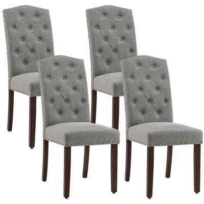 Almeada Stylish Tufted High Back Parsons Chair Dining Chair with Nailhead Trim