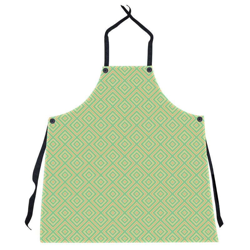 Tablier de treillis carré, Vert / Orange