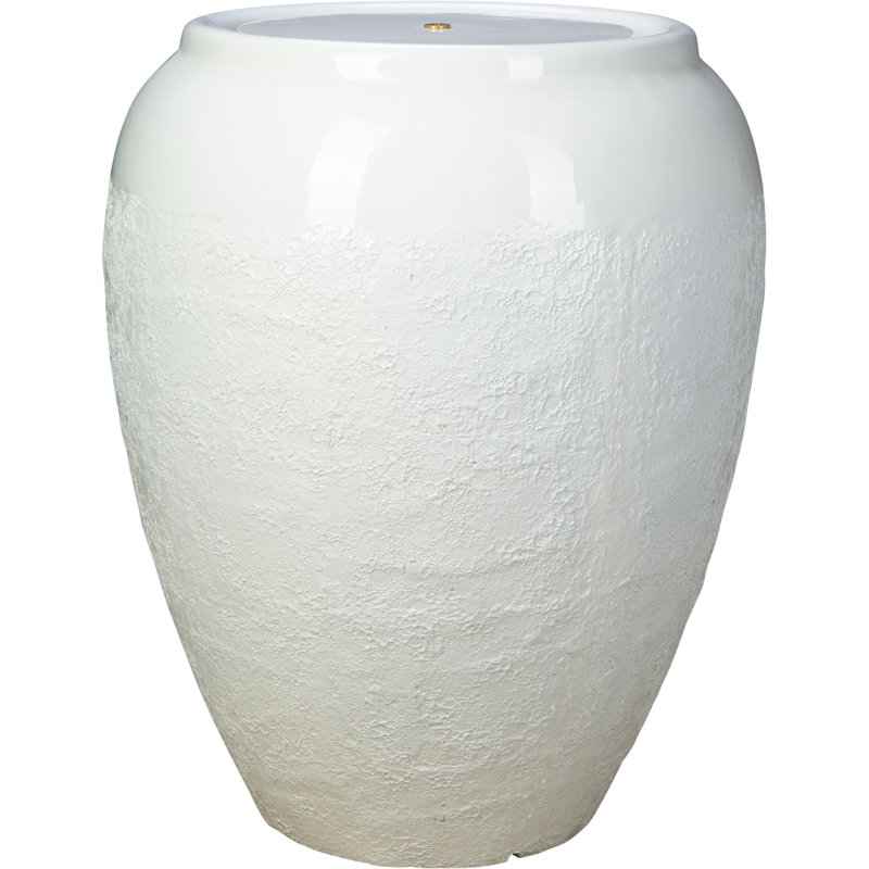 Fontaine légère de 22 po Pompéi - blanc antique sur blanc volcanique, Blanc