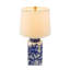 Lampe de vase en céramique bleue et blanche D13x25 "
