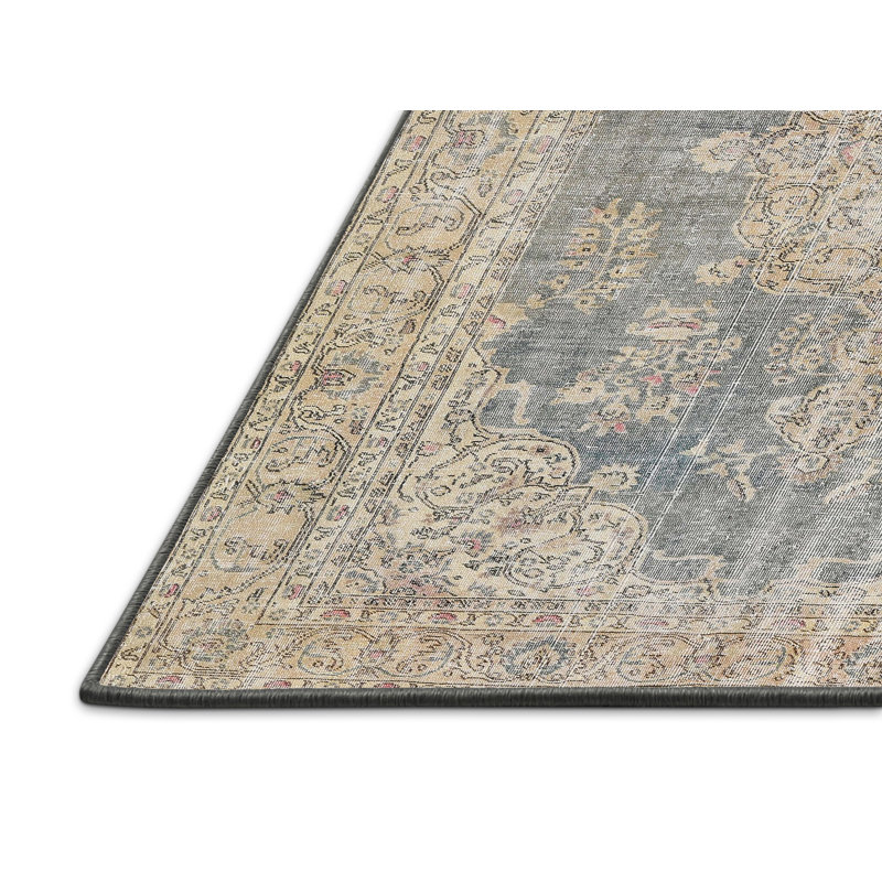 Crème de laine orientale/gris Tapis décoratif libarid, Rectangle 5 pi x 8 pi