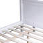 Lit superposé simple au-dessus de double avec 2 tiroirs, glissière, tablettes, échelle, lit superposé en bois d'hévéa avec glissière, tiroirs, blanc