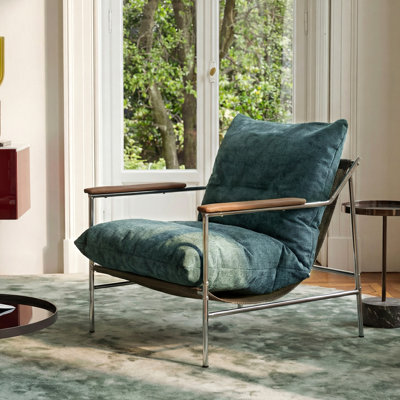 Chaise d'appoint Chaises de salon Comfy Chaise de lecture pour chambre à coucher Chaise longue rembourrée Fauteuil moderne Mid-Century