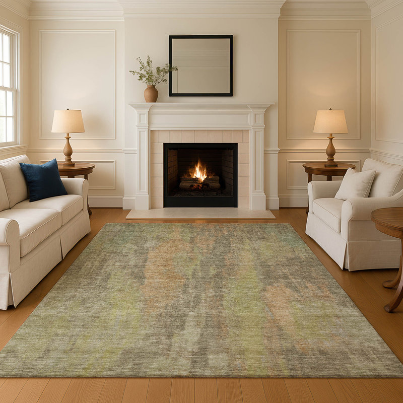 Tapis abstrait lavable à la machine Premium AMF1648, Rectangle 9 pi x 12 pi